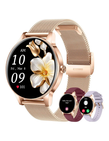 Reloj Inteligente Lefitus Oro Rosa 1.27" HD Fitness IP68