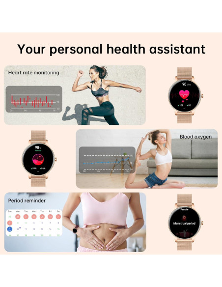 Reloj Inteligente Lefitus Oro Rosa 1.27" HD Fitness IP68