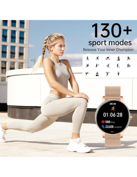 Reloj Inteligente Lefitus Oro Rosa 1.27" HD Fitness IP68