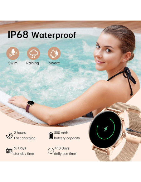 Reloj Inteligente Lefitus Oro Rosa 1.27" HD Fitness IP68