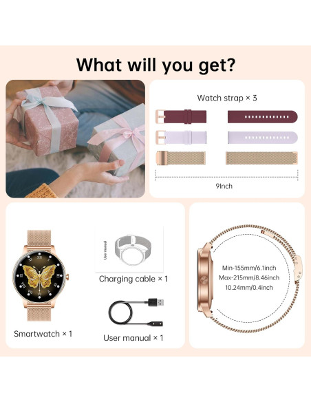 Reloj Inteligente Lefitus Oro Rosa 1.27" HD Fitness IP68