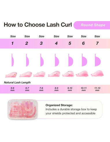 Elevadores de Pestañas Curacoro 14 Piezas Silicona Reutilizables