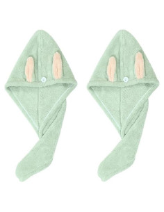 Toalla de Microfibra para Cabello Genérica 2PC Verde Absorbente