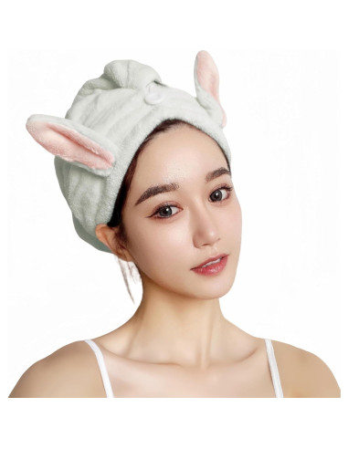 Toalla de Microfibra para Cabello Genérica 2PC Verde Absorbente