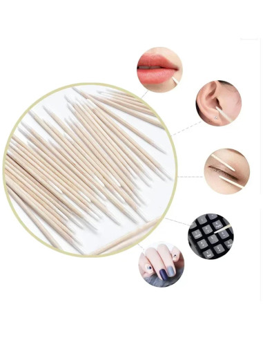 Hisopos de Algodón Desechables Doble Cara Genérico 9x7cm