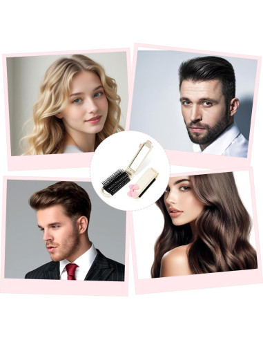 Cepillo de Pelo Plegable con Espejo Gtziqa - Blanco Crema