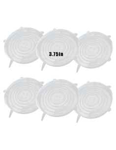 6 Tapas de Silicona Estirables Zisqerts 9.53 cm Reutilizables