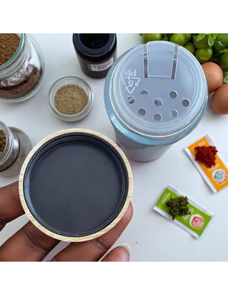24 Tarros de Especias de Vidrio 120ml con Tapas de Bambú