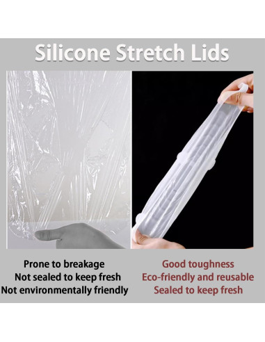 6 Tapas de Silicona Estirables Zisqerts 9.53 cm Reutilizables