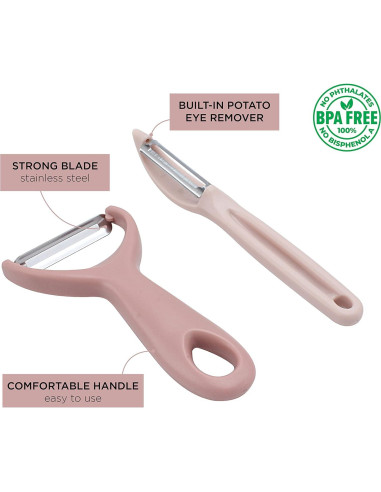 Conjunto de Peladores de Verduras Social Chef 2 Piezas Acero Inoxidable