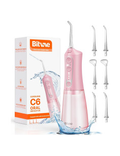 Irrigador Dental Portátil Bitvae C6 300ml Rosa IPX7 5 Modos