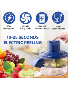 Pelador Automático de Frutas Cetzork DGHJ, 50W, Azul 2