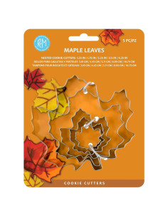 Juego de 5 Cortadores de Galletas R&M Hoja de Arce Acero