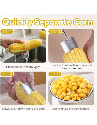 Pelador de Maíz MOYAWSDGN Acero Inoxidable 2 Pcs Ergonómico