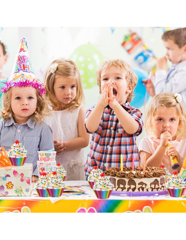 400 Forros de Cupcake Arcoíris Naturahand - Papel Grado Alimenticio