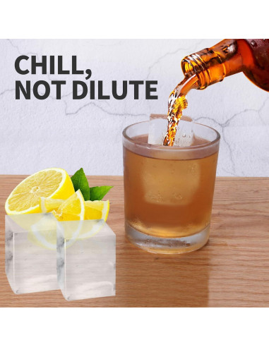 Bandejas de Hielo Grande BECOKIT Silicona 2Pack 16.5x10.7cm