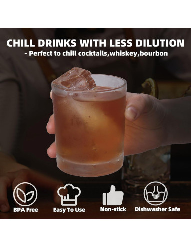 Bandejas de Hielo Grande BECOKIT Silicona 2Pack 16.5x10.7cm