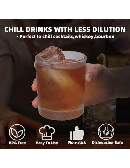 Bandejas de Hielo Grande BECOKIT Silicona 2Pack 16.5x10.7cm