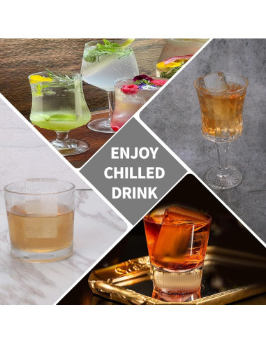 Bandejas de Hielo Grande BECOKIT Silicona 2Pack 16.5x10.7cm