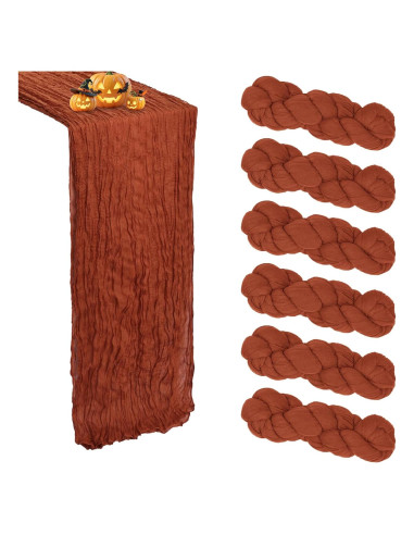 Paquete de 6 Caminos de Mesa Terracota 10 Pies RestfulGlow