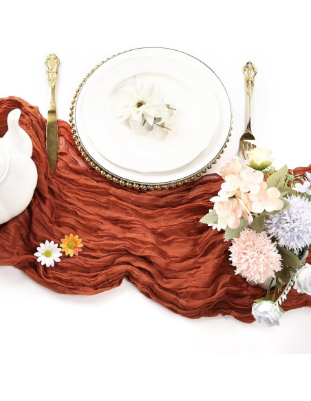 Paquete de 6 Caminos de Mesa Terracota 10 Pies RestfulGlow