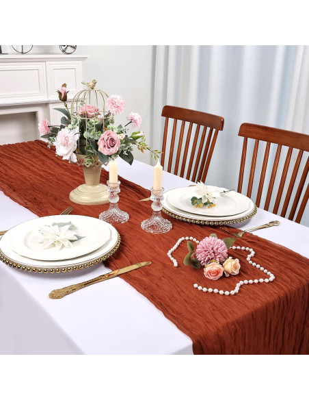 Paquete de 6 Caminos de Mesa Terracota 10 Pies RestfulGlow