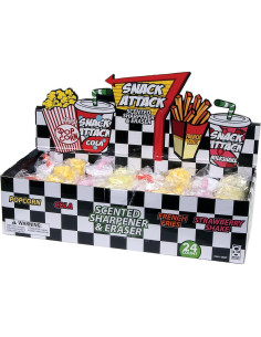 Combo Sacapuntas y Borrador Raymond Geddes Snacks 24 Piezas 2