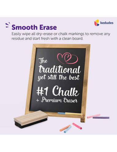 Borrador de Pizarra Kedudes 2 Paquete 12.45 cm Fieltro Premium