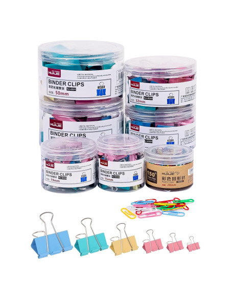 Combo de Clips de Carpeta y Papel WORPSON 208 PCS Multicolor