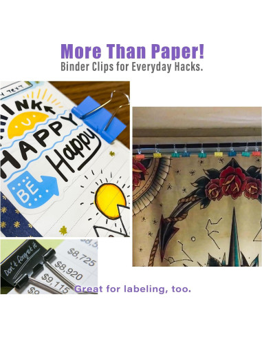 Combo de Clips de Carpeta y Papel WORPSON 208 PCS Multicolor