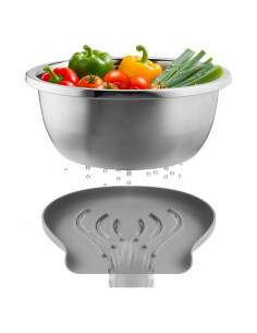 Colador de Acero Inoxidable 304 Coinicxcel 5QT con Base Silicona