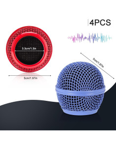 Rejillas de Micrófono Facmogu Beta58A - 4 Piezas Multicolor 2