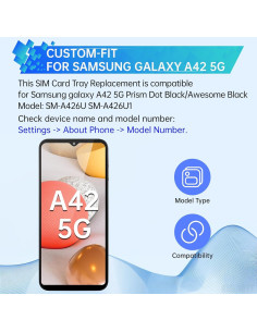 Bandeja de Tarjeta SIM Reemplazo Samsung Galaxy A42 5G Negro 2
