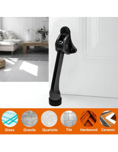 Tope de Puerta PHITUODA KickDown 2 Piezas Negro 12 cm 2