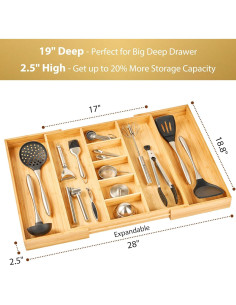 Organizador de Cajón Expandible Umilife para Utensilios 43-71 cm 2