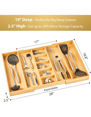 Organizador de Cajón Expandible Umilife para Utensilios 43-71 cm