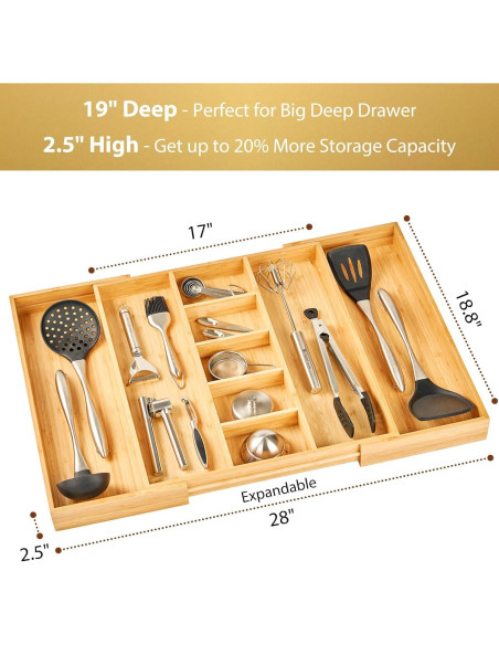Organizador de Cajón Expandible Umilife para Utensilios 43-71 cm