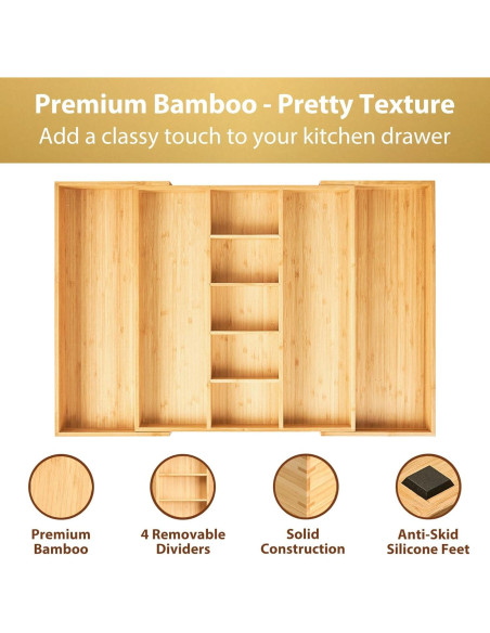 Organizador de Cajón Expandible Umilife para Utensilios 43-71 cm