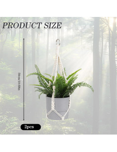 Colgadores de Plantas de Macramé Piriuuo 50 cm 2 Piezas 2
