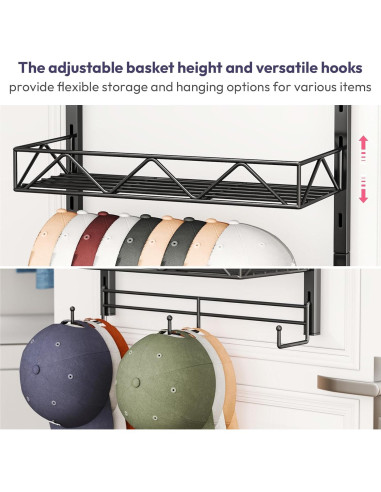 Organizador de Sombreros SWTYMIKI - Estante de 3 Niveles Negro