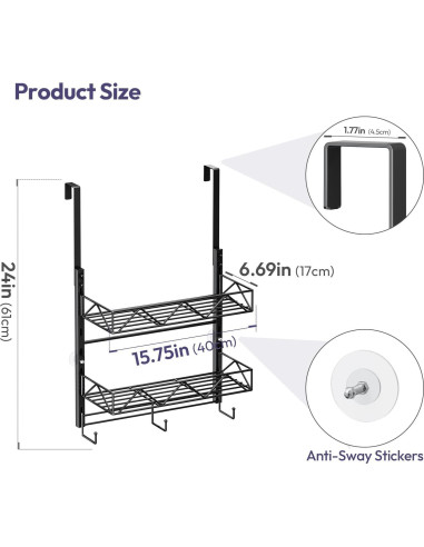 Organizador de Sombreros SWTYMIKI - Estante de 3 Niveles Negro