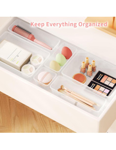 25 PCS Organizadores de Cajones Lulltou Transparentes Antideslizantes 2