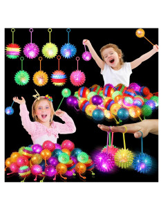 Gejoy 50 Pelotas LED Iluminadas Antiestrés 6.5 cm Multicolor