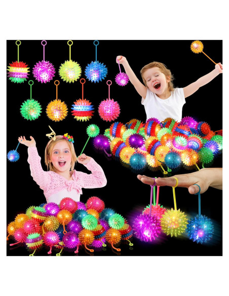 Gejoy 50 Pelotas LED Iluminadas Antiestrés 6.5 cm Multicolor