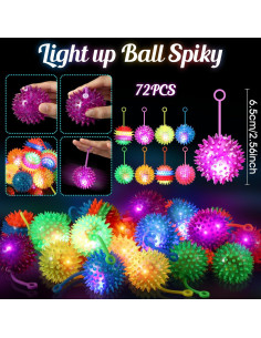 Gejoy 50 Pelotas LED Iluminadas Antiestrés 6.5 cm Multicolor 2