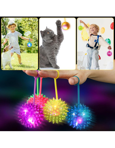 Gejoy 50 Pelotas LED Iluminadas Antiestrés 6.5 cm Multicolor
