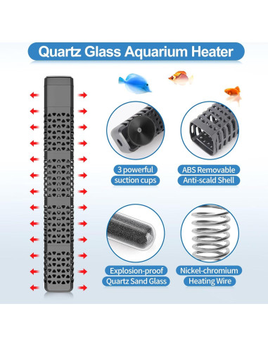 Calentador de Acuario HiTauing 300W para 151-284 Litros