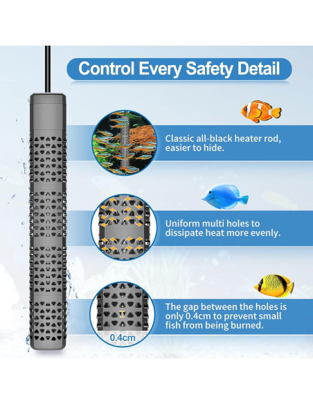 Calentador de Acuario HiTauing 300W para 151-284 Litros