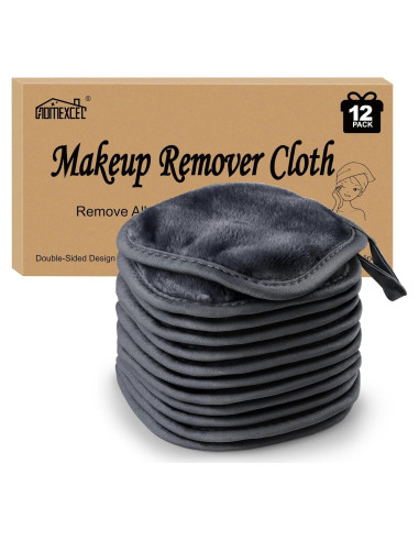 Paquete de 12 Paños Desmaquillantes Reutilizables HOMEXCEL 12.7 cm Negro
