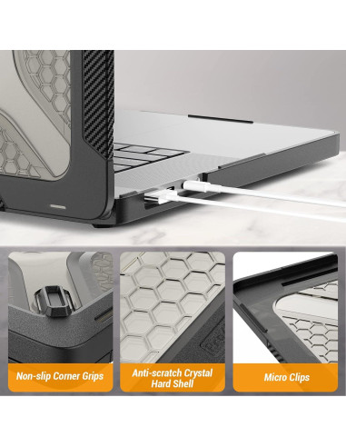 Estuche SEYMAC para MacBook Pro 16" 2021-2024, Negro